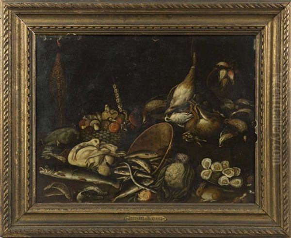 Nature Morte Aux Poissons Et Gibier Oil Painting by Jan van Kessel the Younger