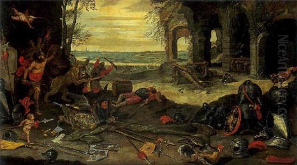 Allegorie De La Guerre Oil Painting by Jan van Kessel the Younger