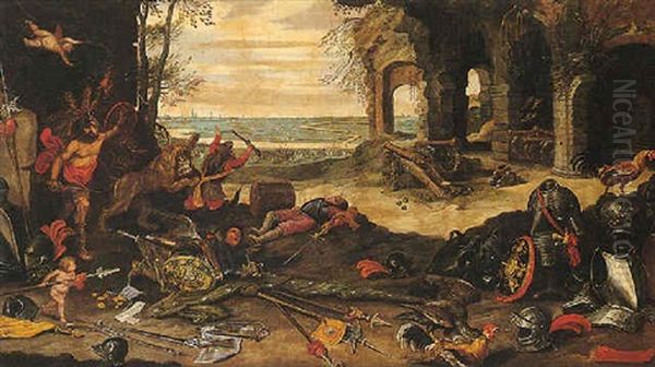 Allegorie De La Guerre Oil Painting by Jan van Kessel the Younger