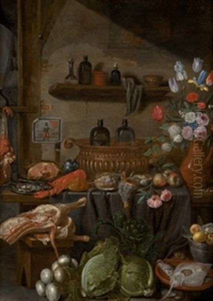 Bodegon Oil Painting by Ferdinand van Kessel