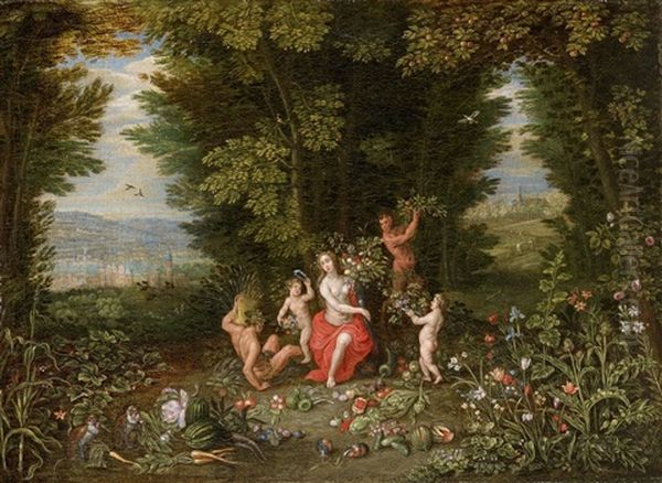 Allegory Of The Earth Oil Painting by Ferdinand van Kessel