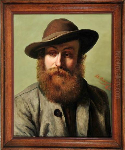 Portrait Eines Bartigen Mannes In Tracht Oil Painting by Peter Baumgartner