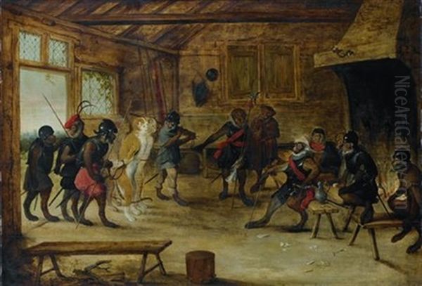 Singerie : L'arrestation Des Chats Oil Painting by Ferdinand van Kessel