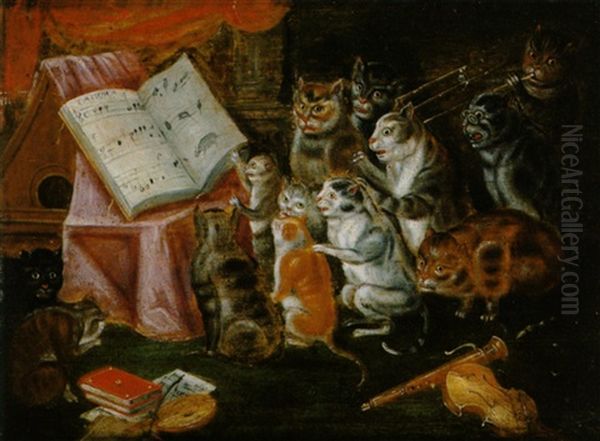 Das Katzenkonzert Oil Painting by Ferdinand van Kessel