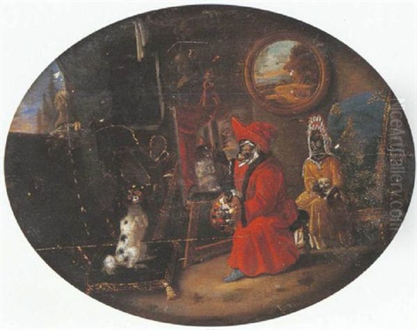 Le Singe Peintre Oil Painting by Ferdinand van Kessel