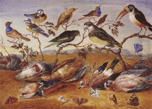 Concert D'oiseaux Oil Painting by Ferdinand van Kessel