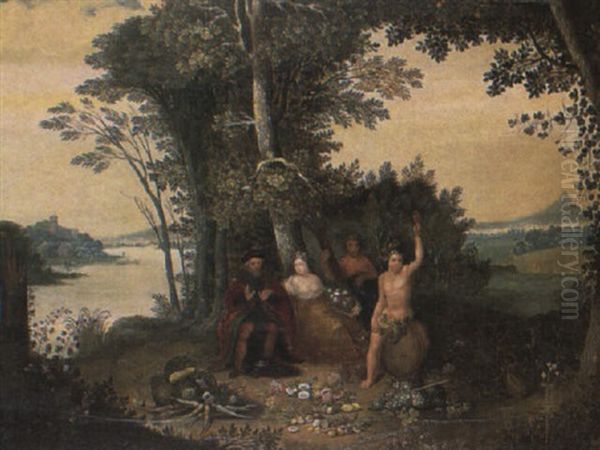 Allegorie Des Quatre Saisons Oil Painting by Peter Van Kessel