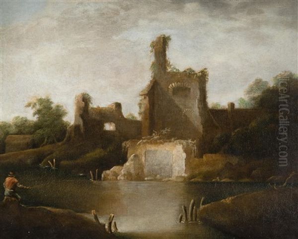 Landscape With Ruin Oil Painting by Jan van Kessel