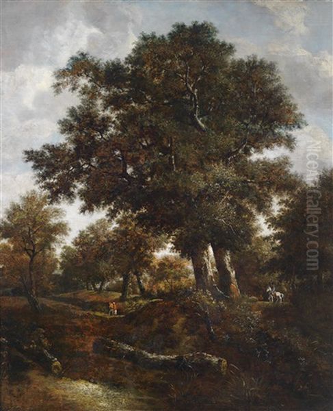 Bewaldete Landschaft Mit Wanderern Und Einem Reiter Oil Painting by Jan van Kessel