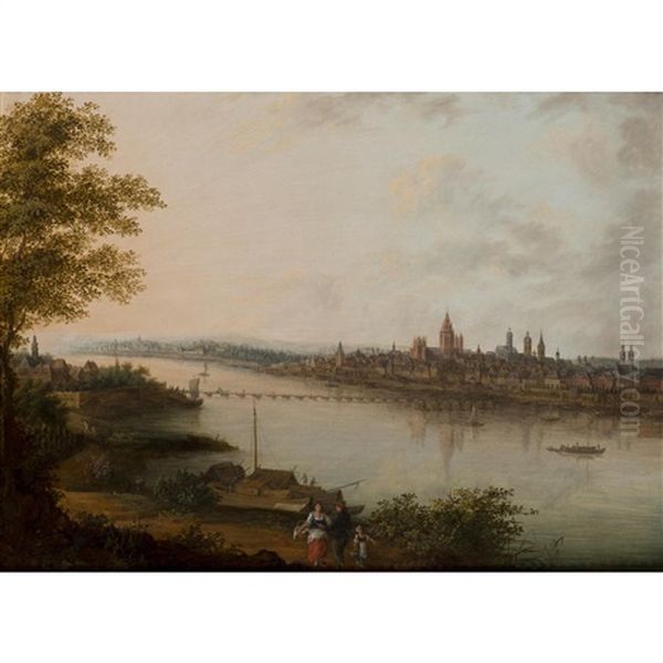 Vue De Mayence Oil Painting by Franz Ludwig Kesselstadt