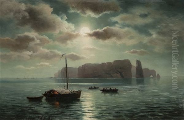 Helgoland Oil Painting by August Friedrich Kessler