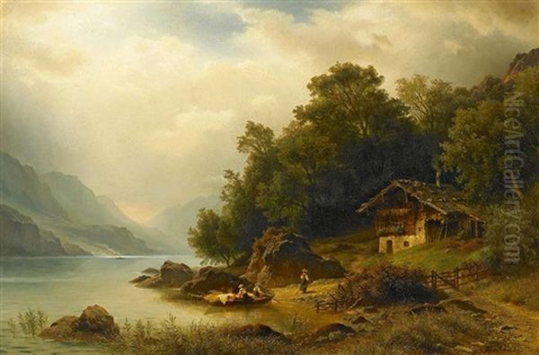 Heimkehr Von Der Heuernte Oil Painting by August Friedrich Kessler