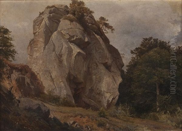 Externstein Oil Painting by August Friedrich Kessler