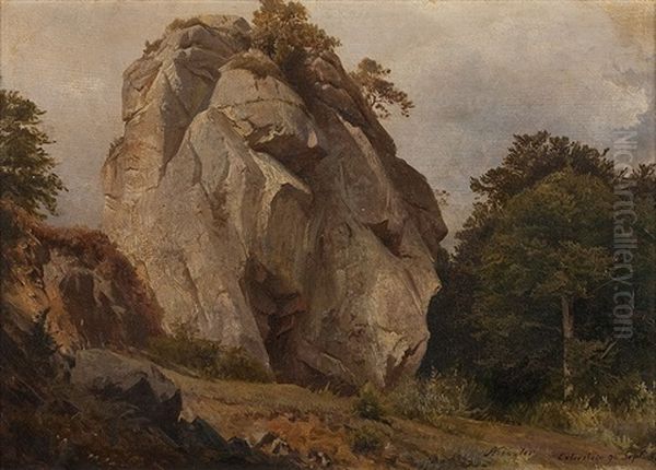 Externstein Oil Painting by August Friedrich Kessler