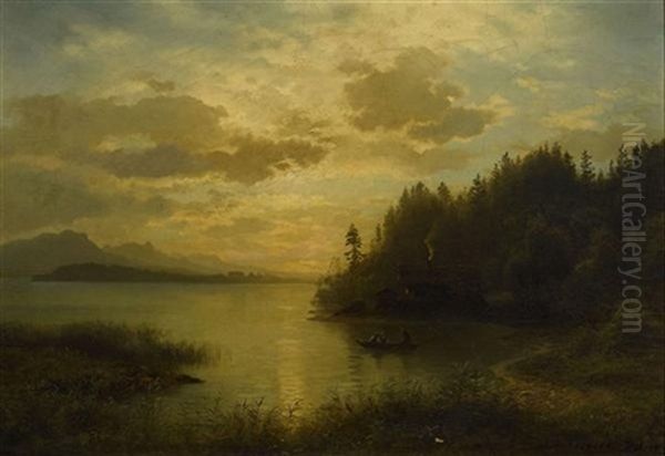 Seelandschaft Oil Painting by August Friedrich Kessler