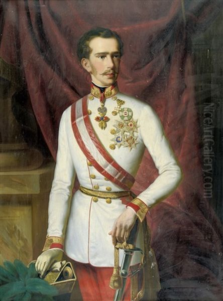 Bildnis Kaiser Franz Joseph I. Von Osterreich In Uniform Oil Painting by Joseph Kessler