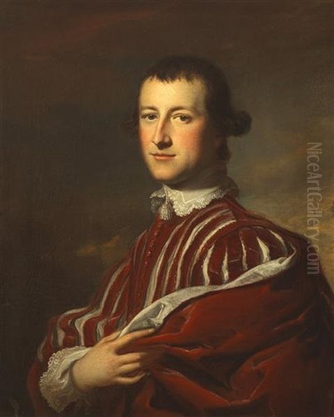 Gentleman, Half Length, Wearing Red Slashed Van Dyck Costume Oil Painting by Tilly Kettle