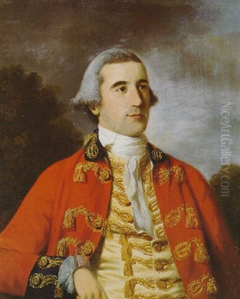 Portrait Of An Officer Of The East India Company Oil Painting by Tilly Kettle