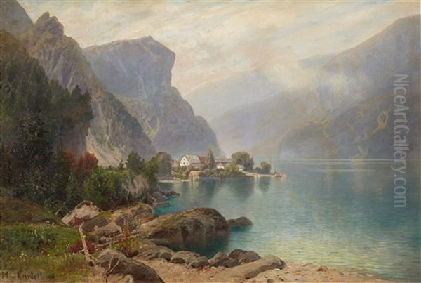 Fjordlandschaft Oil Painting by Marie von Keudell