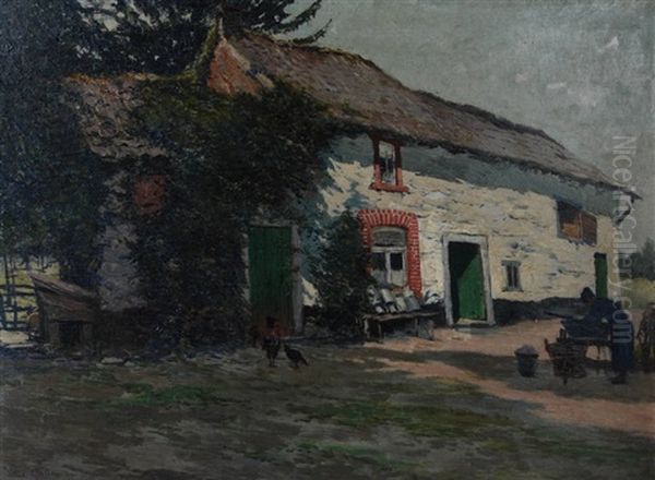 Cour De Fermette Animee Oil Painting by Vital Keuller