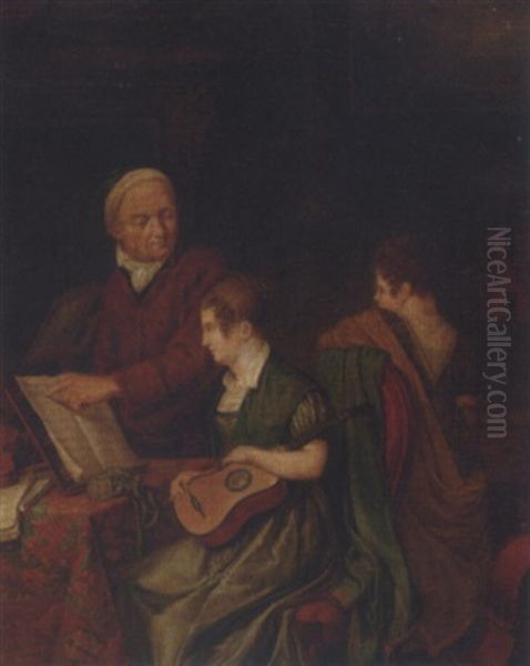 The Music Lesson Oil Painting by Gerrit Laurens Keultjes