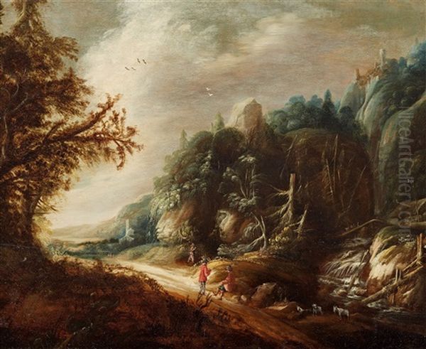 Bergige Landschaft Mit Weg Oil Painting by Kerstiaen de Keuninck