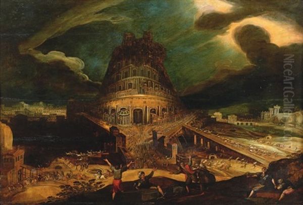 La Tour De Babel Oil Painting by Kerstiaen de Keuninck