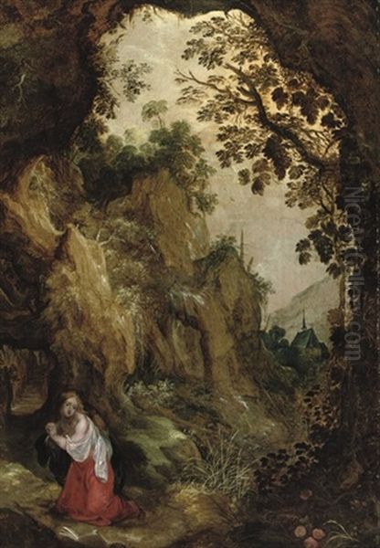 The Penitent Mary Magdalene In The Wilderness Oil Painting by Kerstiaen de Keuninck