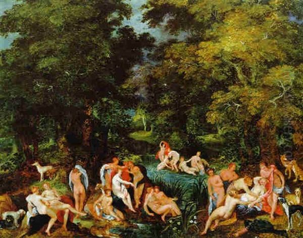 Grosse Waldlandschaft Mit Diana Und Callisto Oil Painting by Kerstiaen de Keuninck