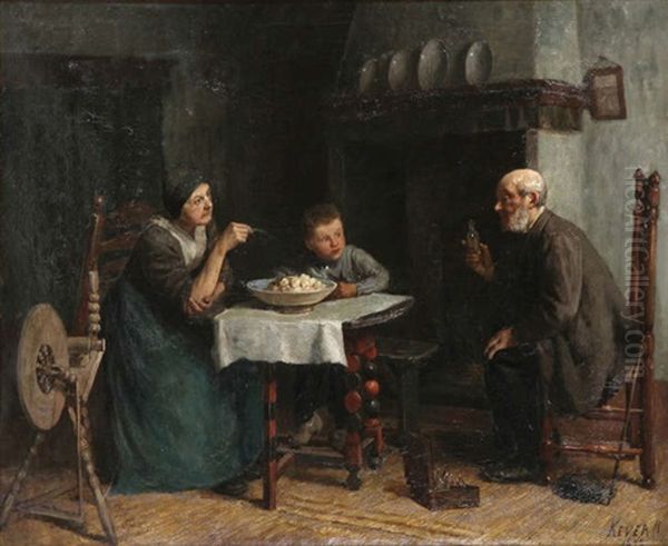 Interieurtafereel Oil Painting by Jacob Simon Hendrik Kever