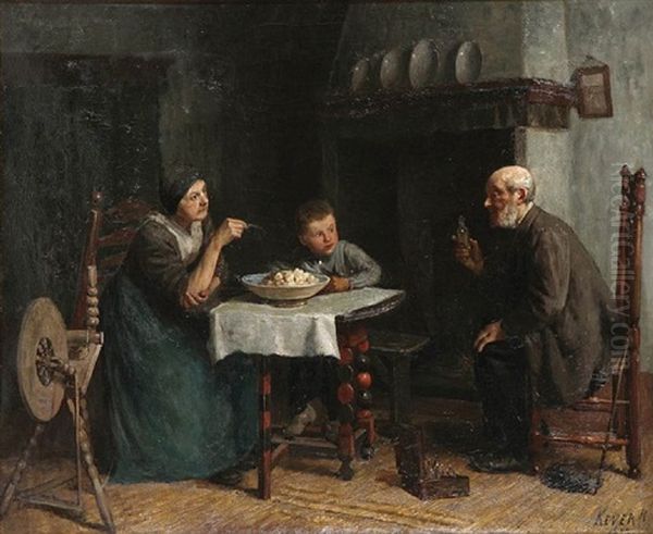 Interior Scene Oil Painting by Jacob Simon Hendrik Kever