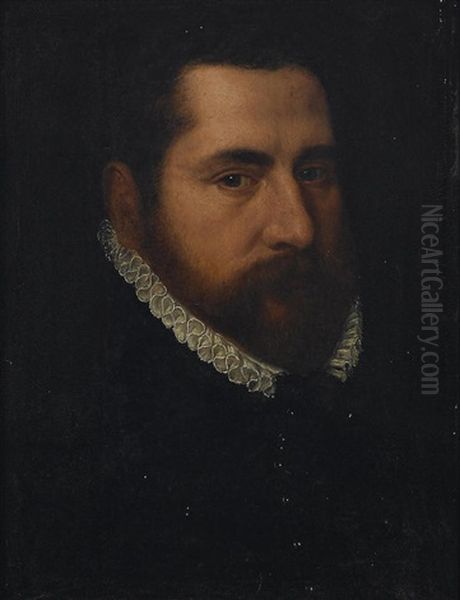 A Portrait Of A Gentleman Oil Painting by Adriaen Thomasz Key