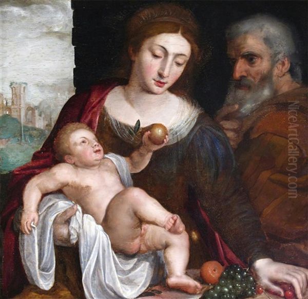 The Holy Family Oil Painting by Adriaen Thomasz Key