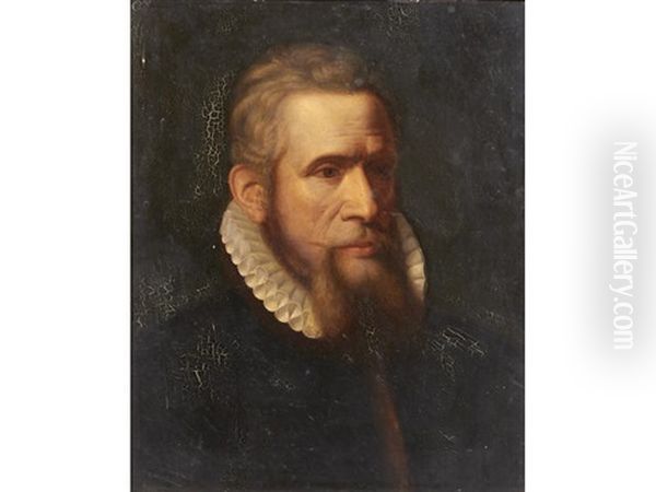 A Portrait Of A Nobleman In A Ruff Collar Oil Painting by Adriaen Thomasz Key