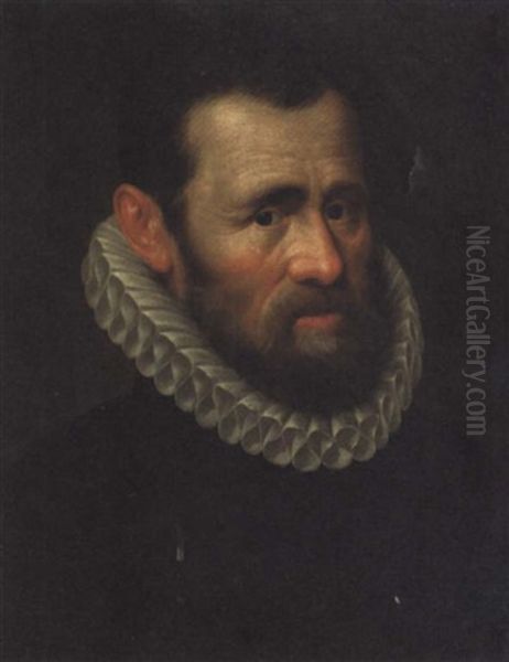 Portrait Of A Gentleman In A White Ruff Oil Painting by Adriaen Thomasz Key