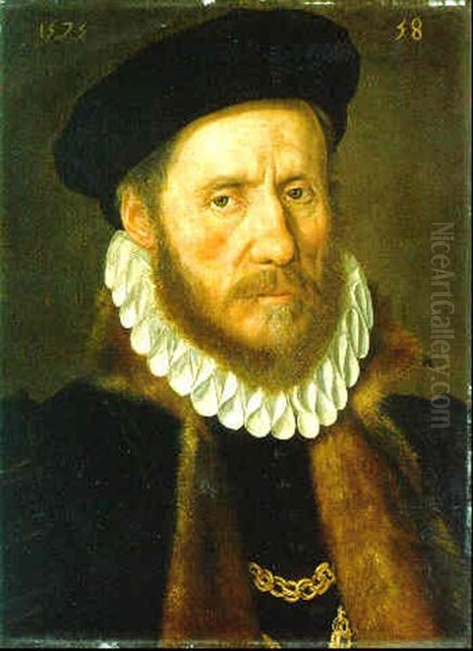 Portrait Of A Bearded Gentleman Oil Painting by Adriaen Thomasz Key