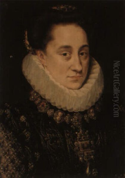 Portrait Of Princess Maria Of Nassau Oil Painting by Adriaen Thomasz Key