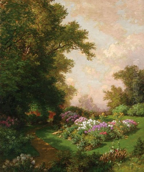 A Flower Garden Oil Painting by John Ross Key