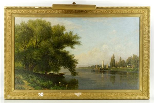 River Scene Oil Painting by John Ross Key