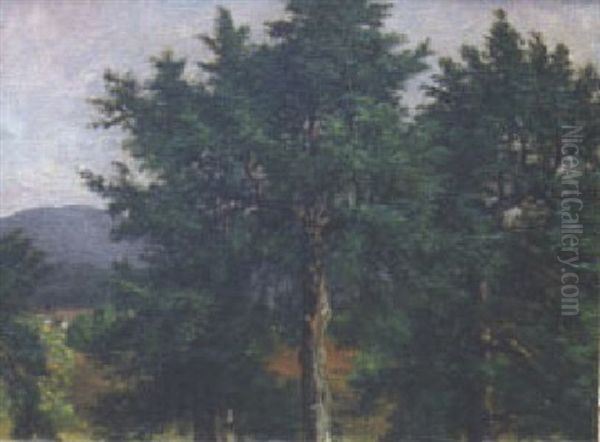 Trees In The Berkshires Oil Painting by John Ross Key