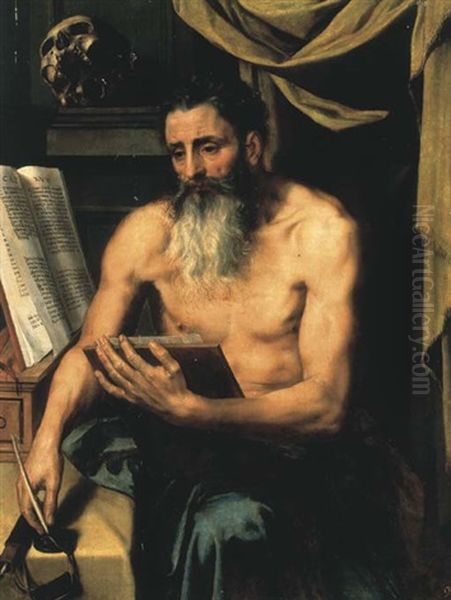 Saint Jerome Oil Painting by Willem Key