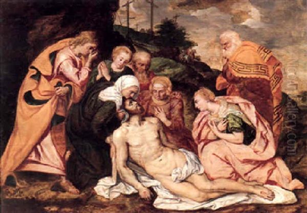 Lamentation Over The Body Of Christ Oil Painting by Willem Key