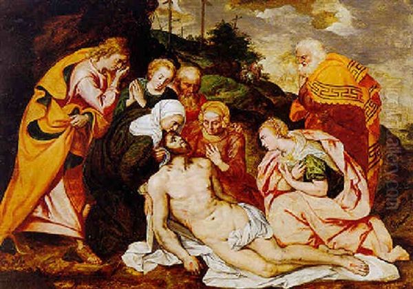 Lamentation Over The Body Of Christ Oil Painting by Willem Key