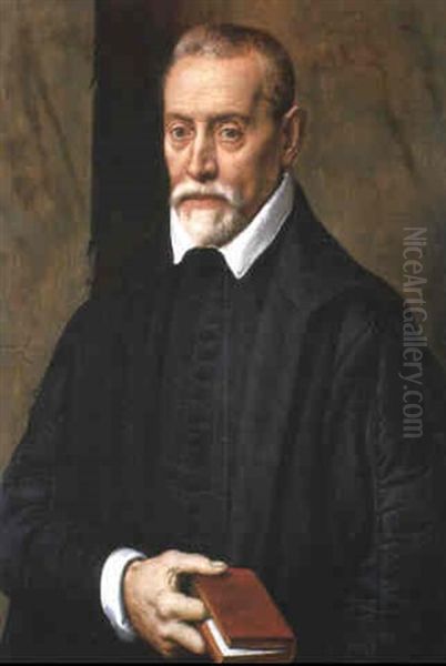 Portrait Of An Academic Holding A Book Oil Painting by Willem Key