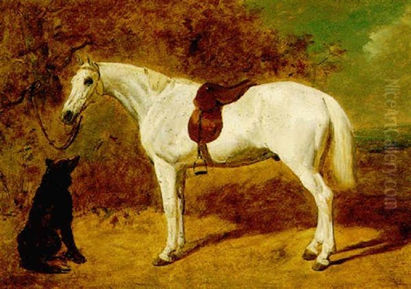 Grey Hunter Oil Painting by Friedrich Wilhelm Keyl