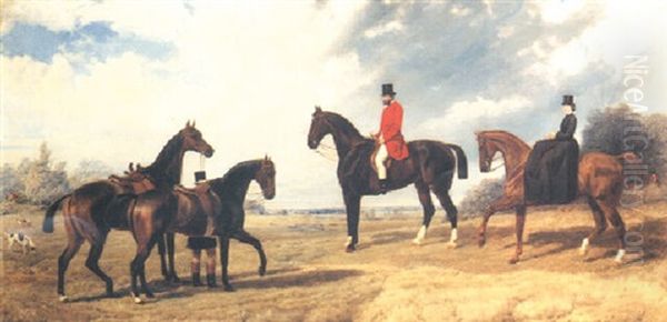 Edward And Dora Studd At Tedworth Oil Painting by Friedrich Wilhelm Keyl