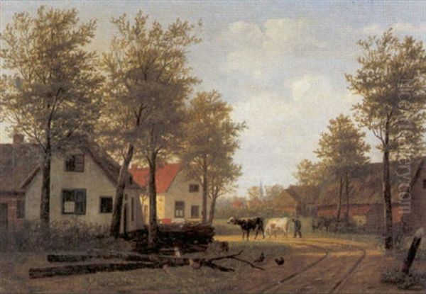 Landschap Met Koeienhoeder Oil Painting by Albert De Keyser