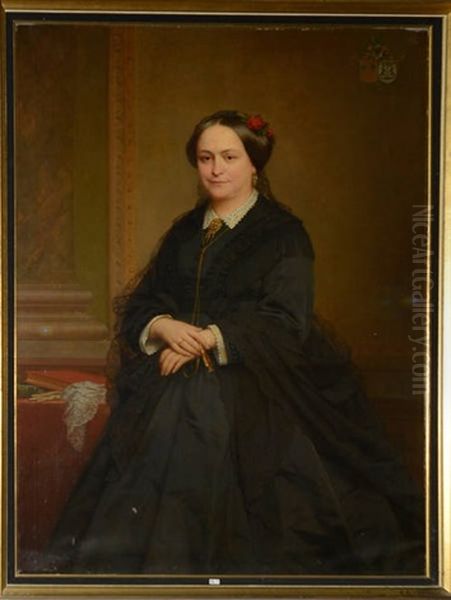 Portrait D'une Dame De Qualite De La Famille Cogels Oil Painting by Nicaise de Keyser