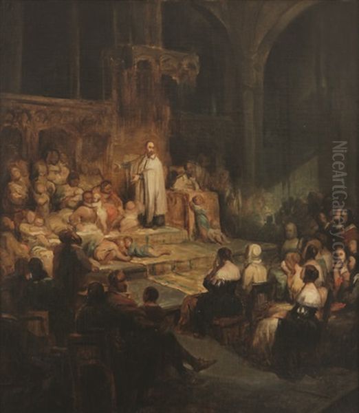 Saint-vincent De Paul Devant Un Auditoire Oil Painting by Nicaise de Keyser