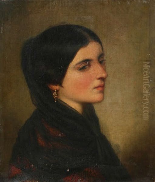 Portrait D'une Tsigane Oil Painting by Nicaise de Keyser